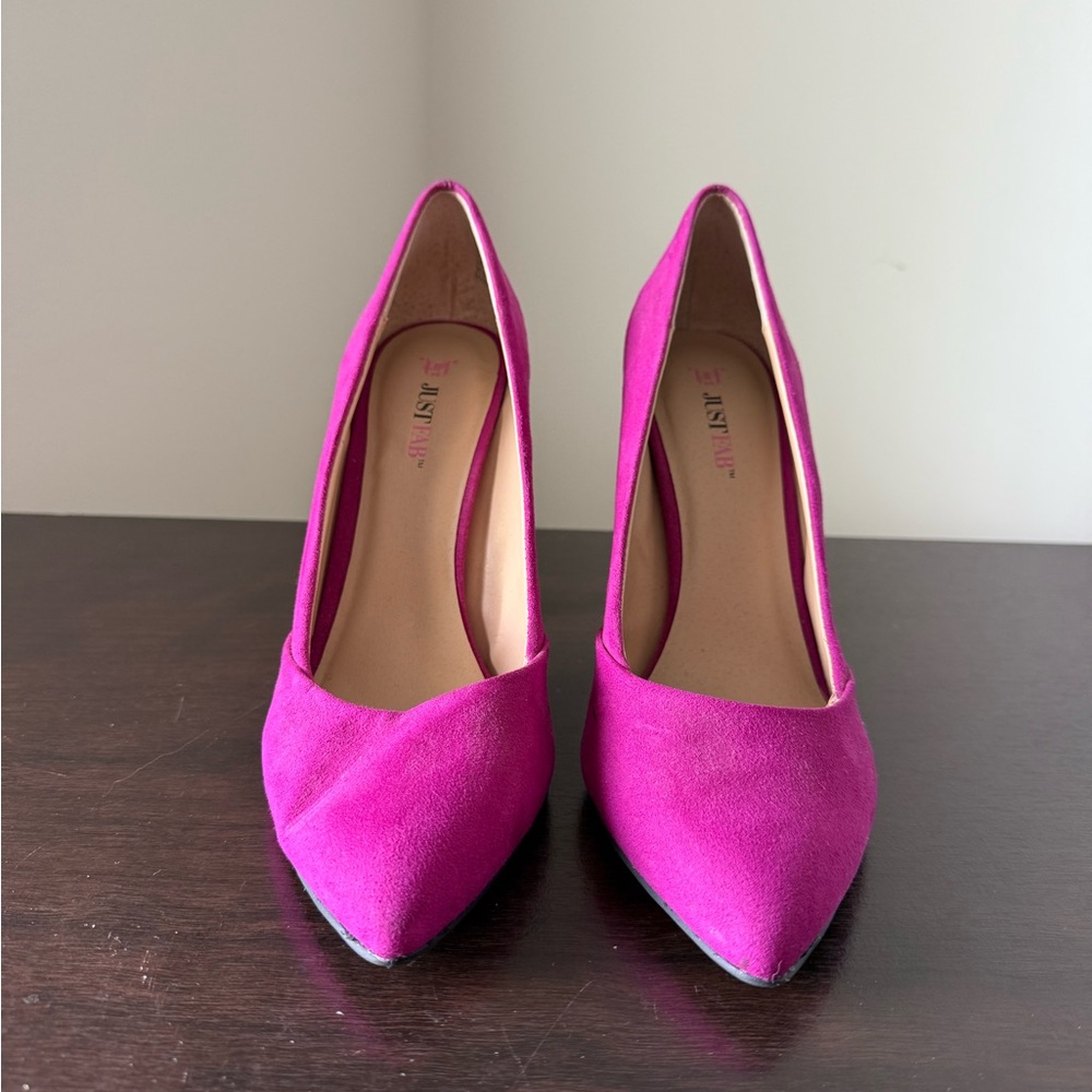 JustFab Fuchsia Suede Heels